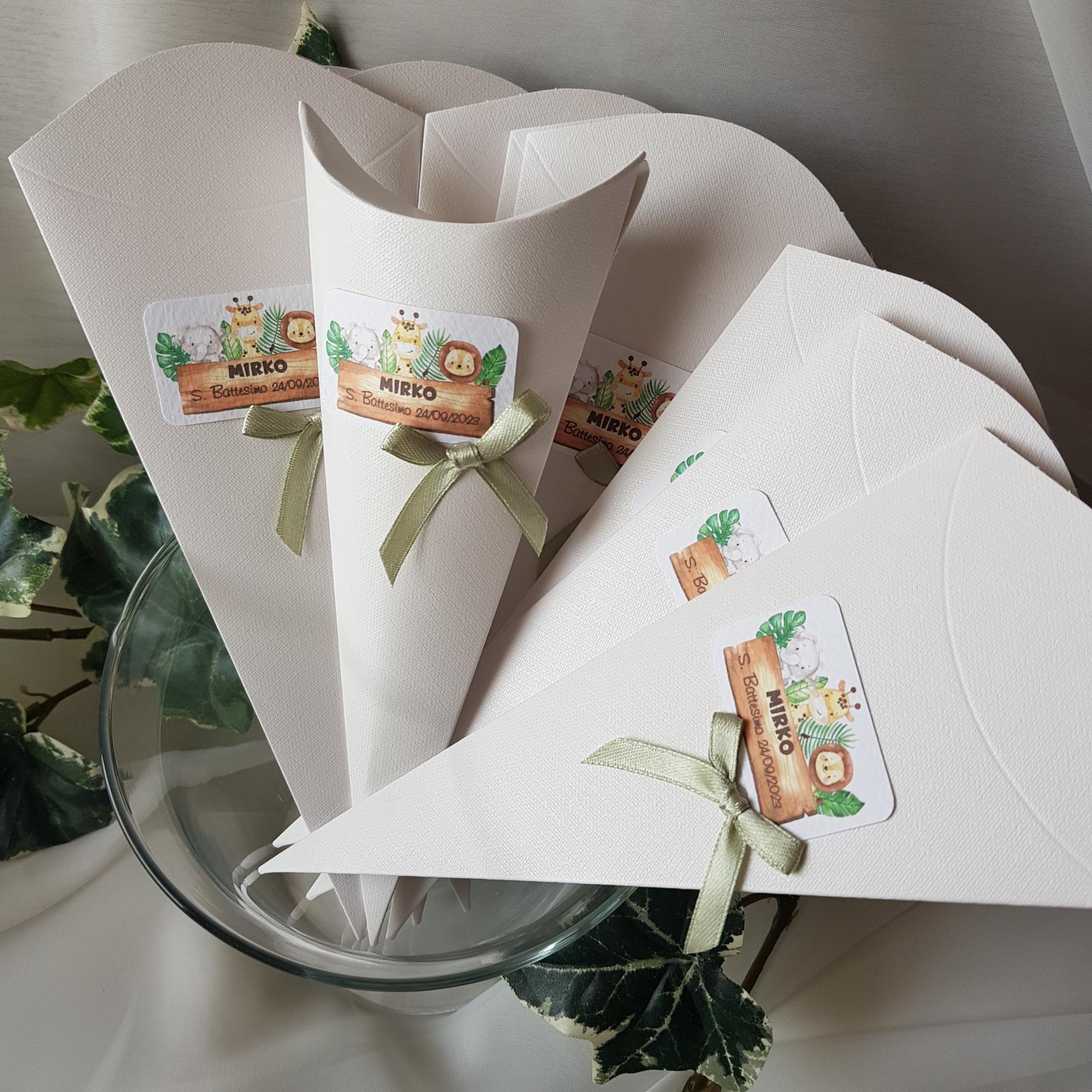 Coni portaconfetti richiudibili a tema Safari / Animali della Jungla - EventiDecor