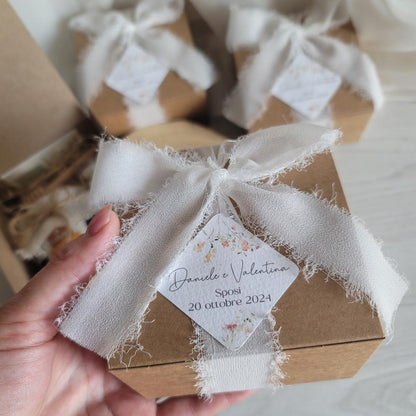 Box bomboniera elegante con miele - EventiDecor