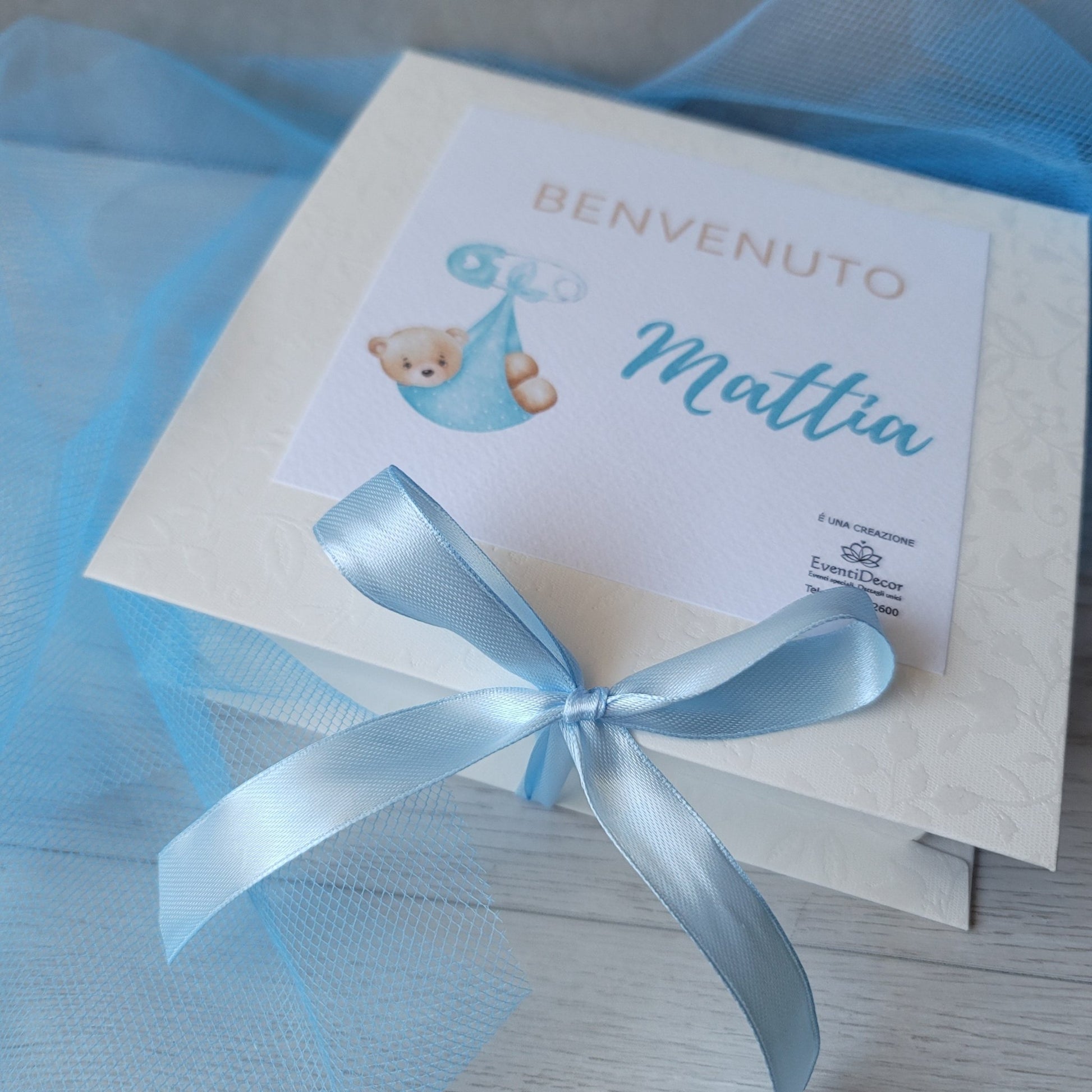 Box con 50 cioccolatini cremini personalizzati Nascita - EventiDecor