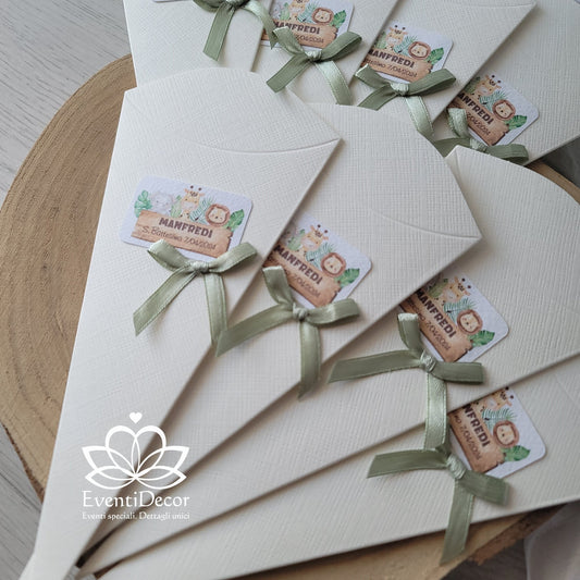 Coni portaconfetti richiudibili a tema Safari / Animali della Jungla - EventiDecor