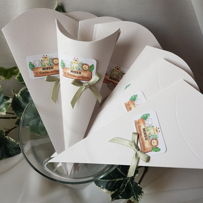 Coni portaconfetti richiudibili a tema Safari / Animali della Jungla - EventiDecor